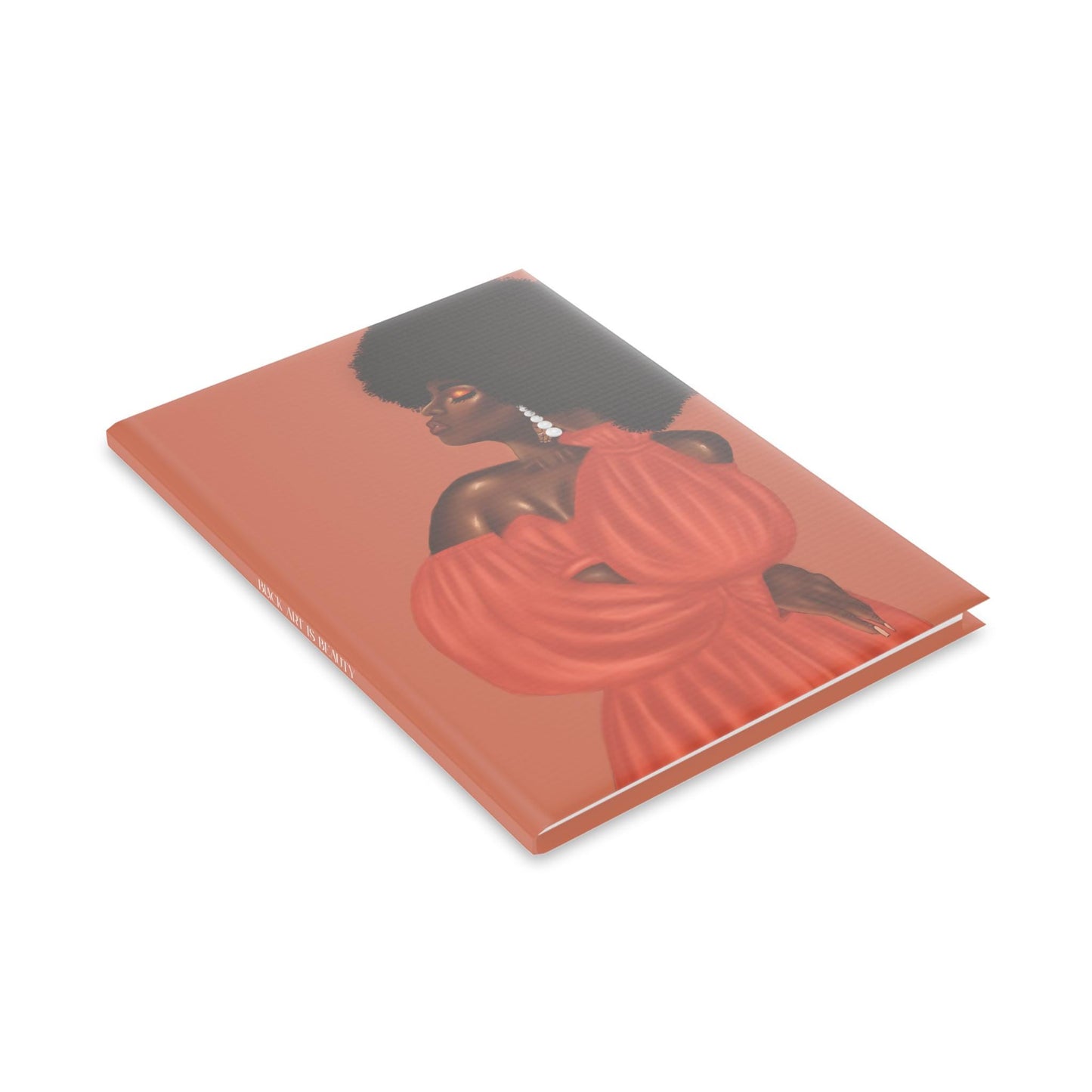 Black woman with Afro art Hardcover Notebook sketchbook, Cute Journal for Writing, Inspirational Gift, Art sketchbook, Fabulous Gift for Her