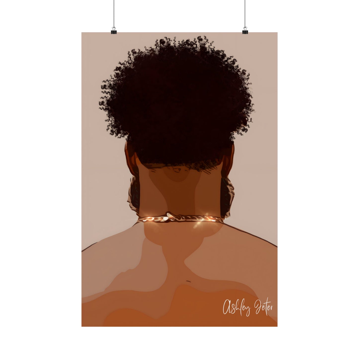 Fade barbershop art Matte Vertical Posters, black hair artwork, black woman wall art, biege art, black man art, art for barbershop