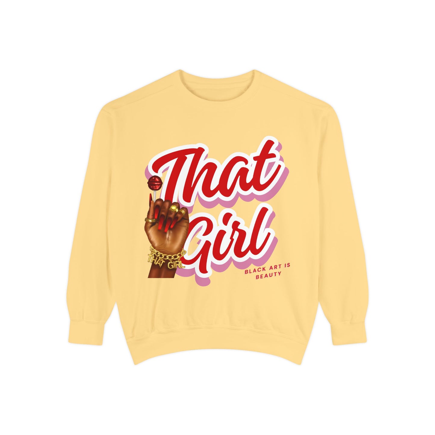That Girl Graphic Sweatshirt | Heavy Blend Crewneck for Black Women | Empowering Black Girl Magic | Cozy, Faith & Success-Inspired Apparel (Copy)