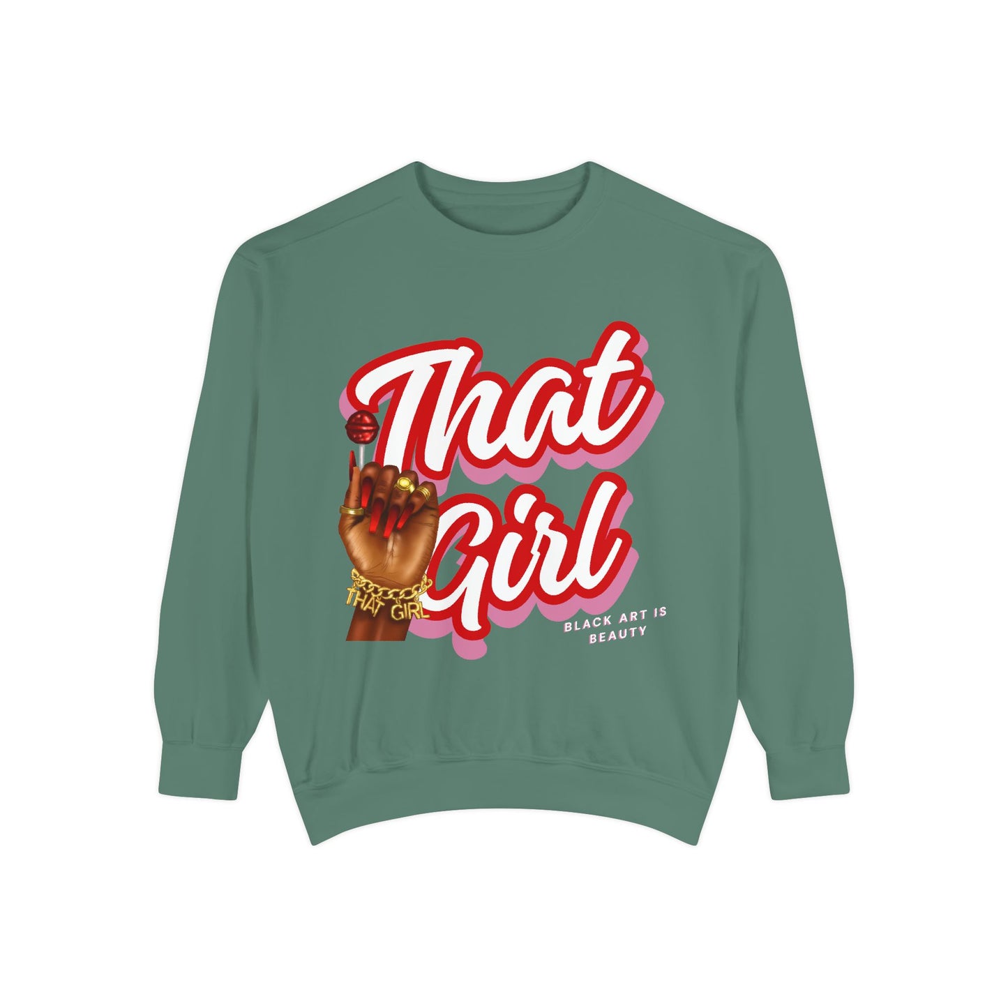 That Girl Graphic Sweatshirt | Heavy Blend Crewneck for Black Women | Empowering Black Girl Magic | Cozy, Faith & Success-Inspired Apparel (Copy)