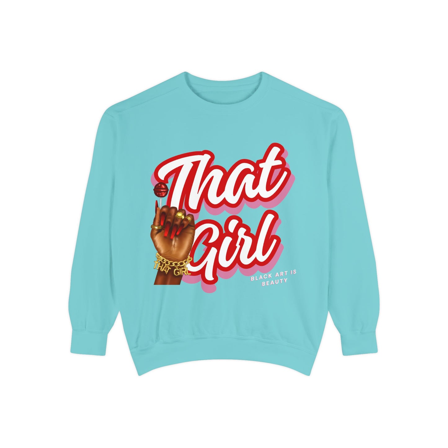 That Girl Graphic Sweatshirt | Heavy Blend Crewneck for Black Women | Empowering Black Girl Magic | Cozy, Faith & Success-Inspired Apparel (Copy)
