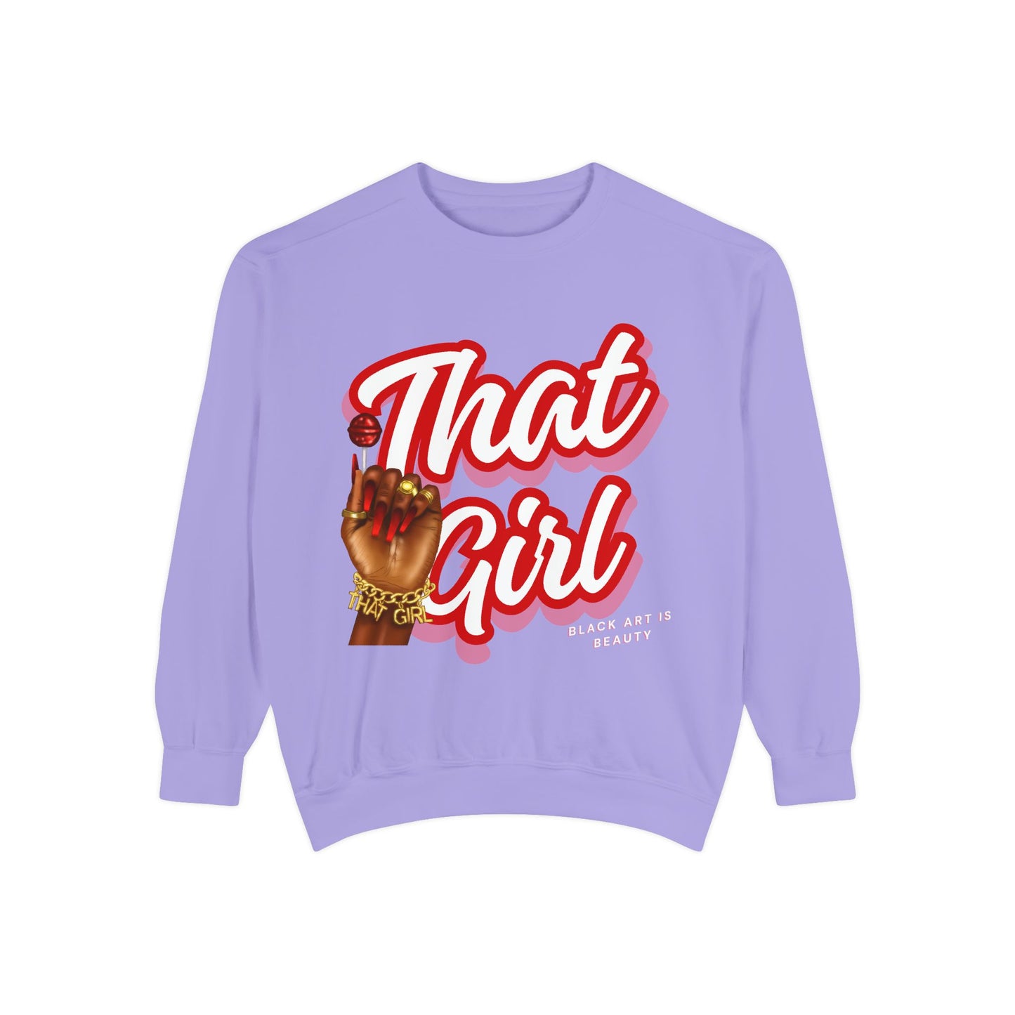 That Girl Graphic Sweatshirt | Heavy Blend Crewneck for Black Women | Empowering Black Girl Magic | Cozy, Faith & Success-Inspired Apparel (Copy)