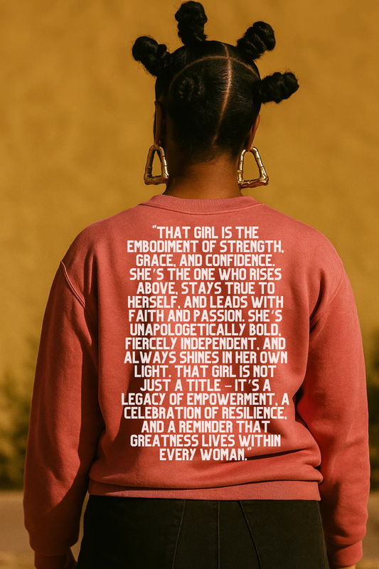 That Girl Graphic Sweatshirt | Heavy Blend Crewneck for Black Women | Empowering Black Girl Magic | Cozy, Faith & Success-Inspired Apparel (Copy)