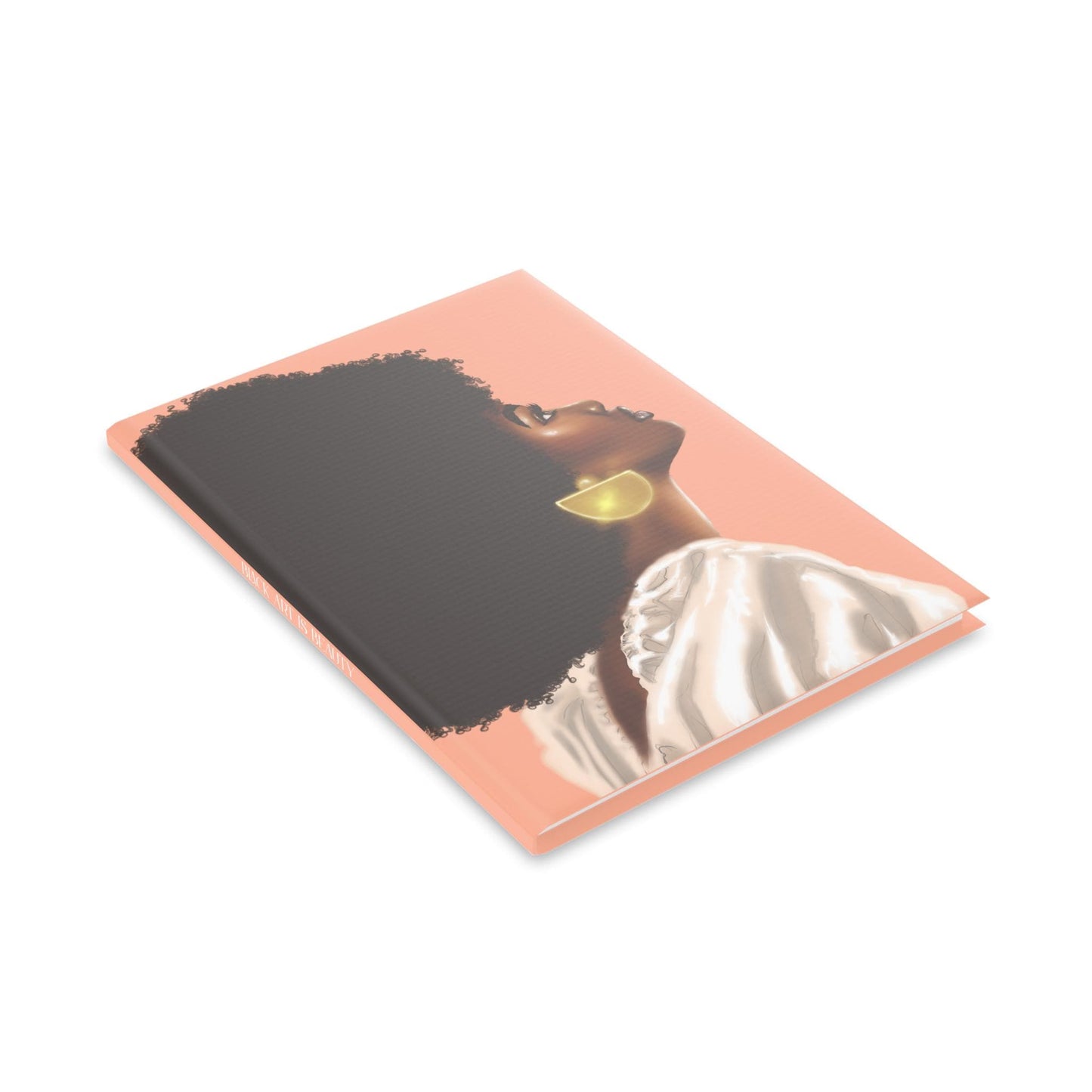 black woman with Afro art Hardcover Notebook , Cute Journal for Writing, Inspirational Gift, Art sketchbook, Fabulous Gift for Her