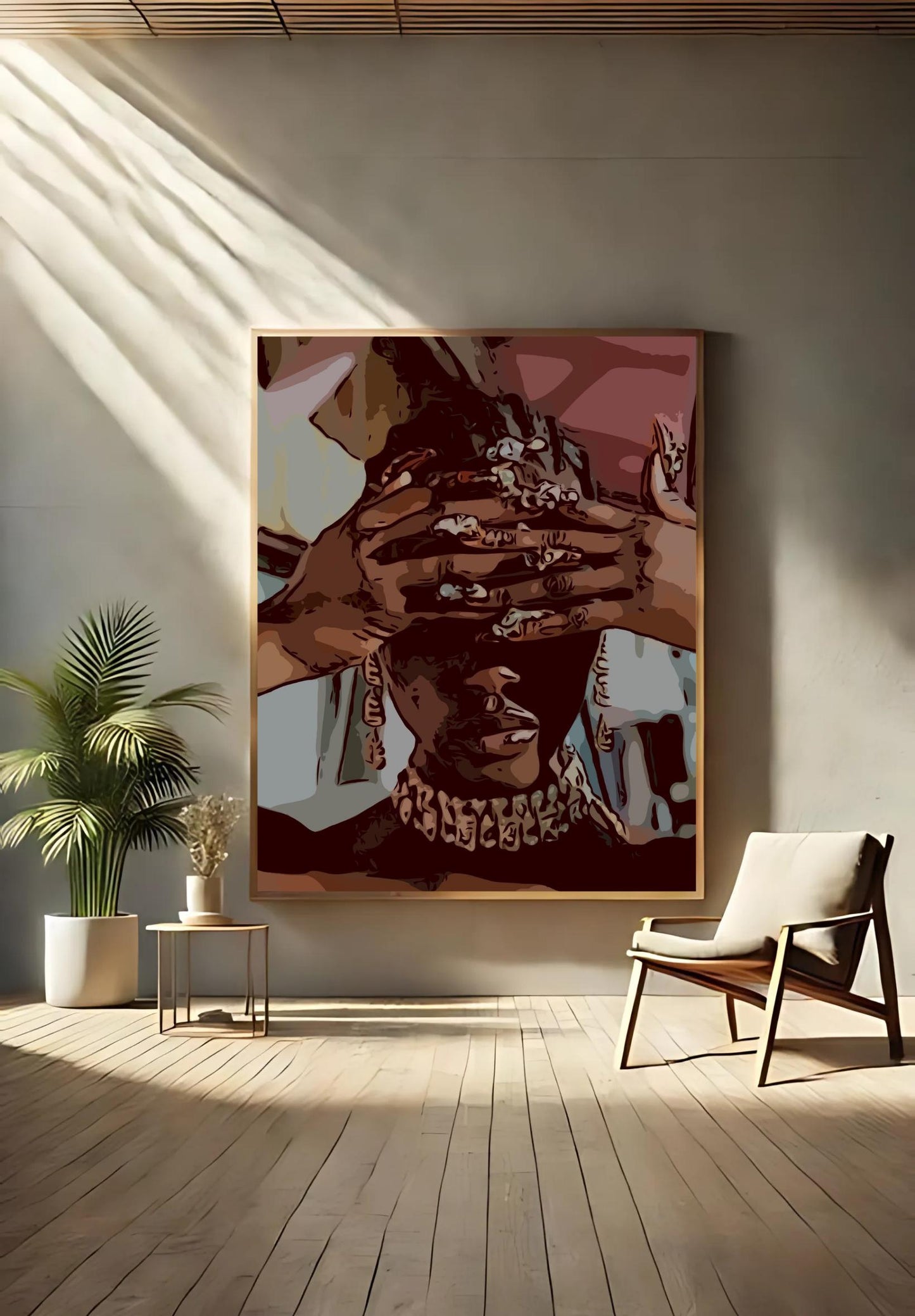 Nails and jewelry art black girl art Matte Vertical Posters, black hair artwork, black woman wall art, sky blue art, black girl art