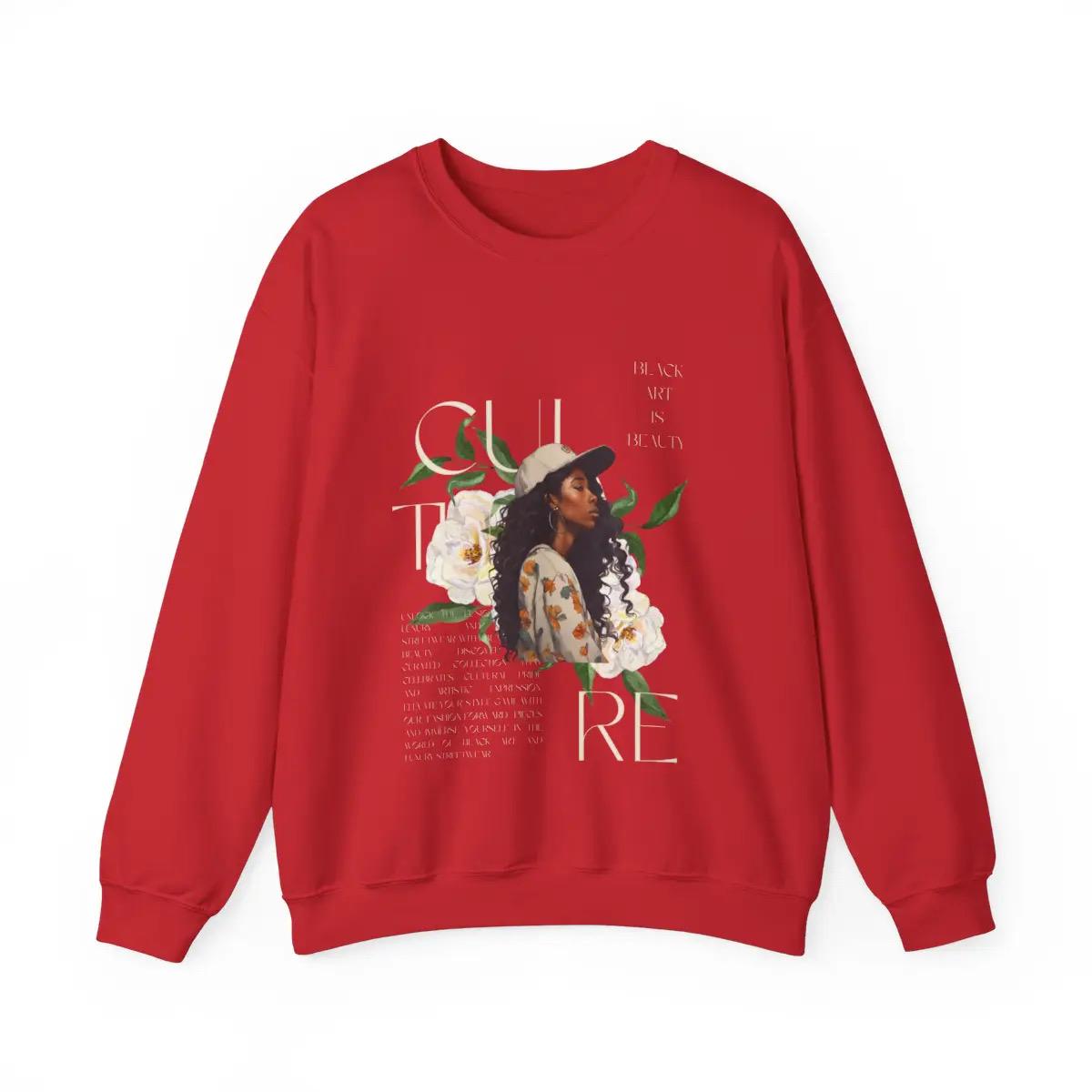 Black art culture vintage Unisex Heavy Blend™ Crewneck Sweatshirt, vintage, holiday sweatshirt, black art graphics on Sweatshirt
