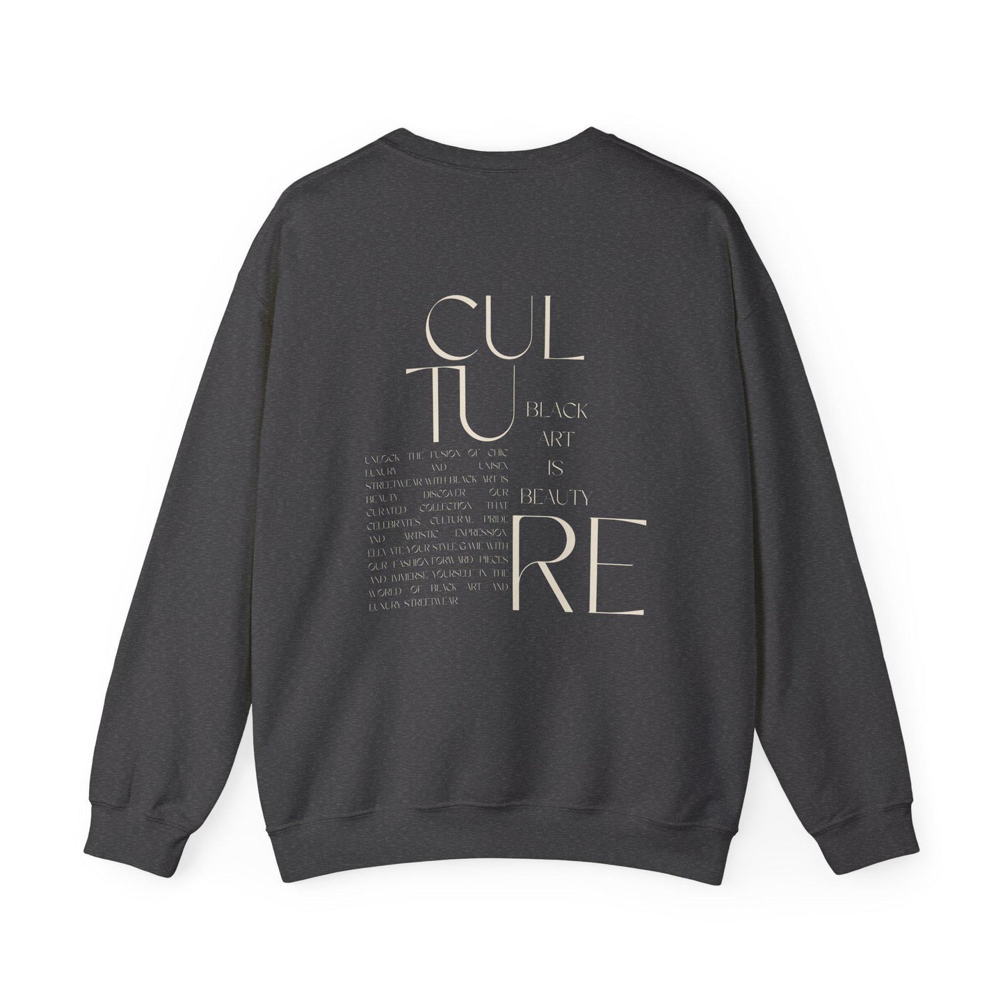 Black art culture vintage Unisex Heavy Blend™ Crewneck Sweatshirt, vintage, holiday sweatshirt, black art graphics on Sweatshirt
