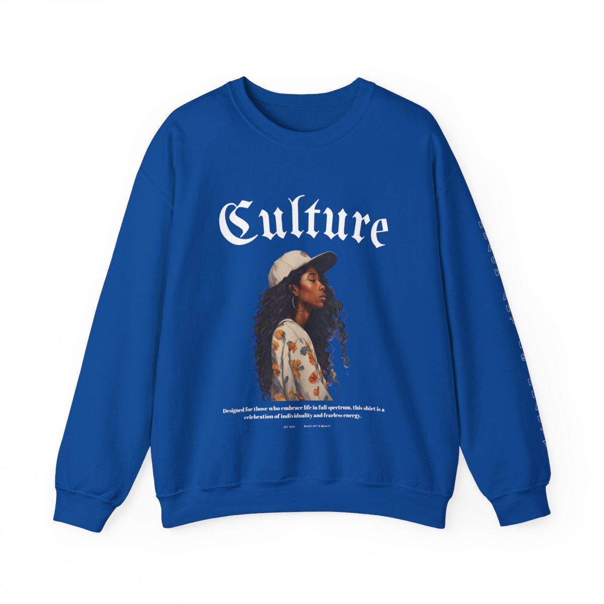 Black art culture vintage Unisex Heavy Blend™ Crewneck Sweatshirt, vintage, holiday sweatshirt, black art graphics on Sweatshirt