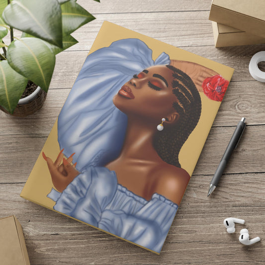 Black woman poppy flower art Hardcover Notebook Sketchbook, Cute Journal for Writing, Inspirational Gift, Fabulous Gift for Her