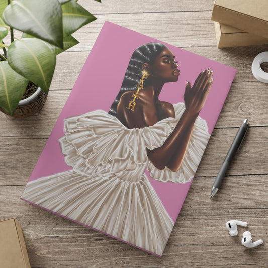 Black woman worshipping god art Hardcover Notebook Sketchbook, Cute Journal for Writing, Inspirational Gift, Fabulous Gift for Her