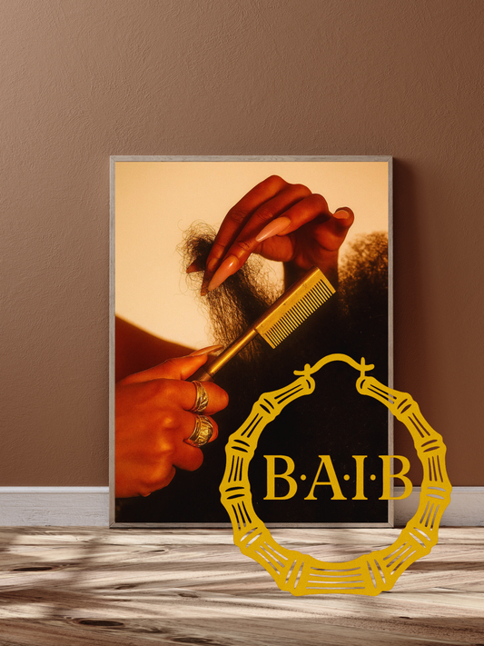 Getting my hair pressed black hair black salon photography poster