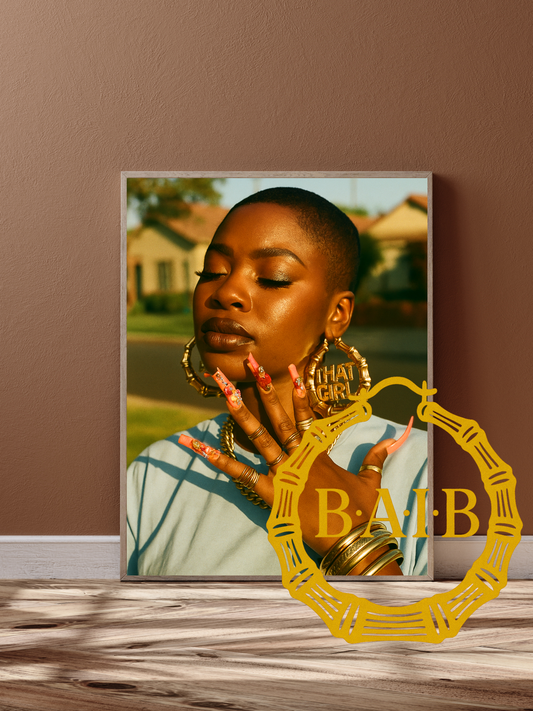 That girl era: faded beauty black woman photography poster