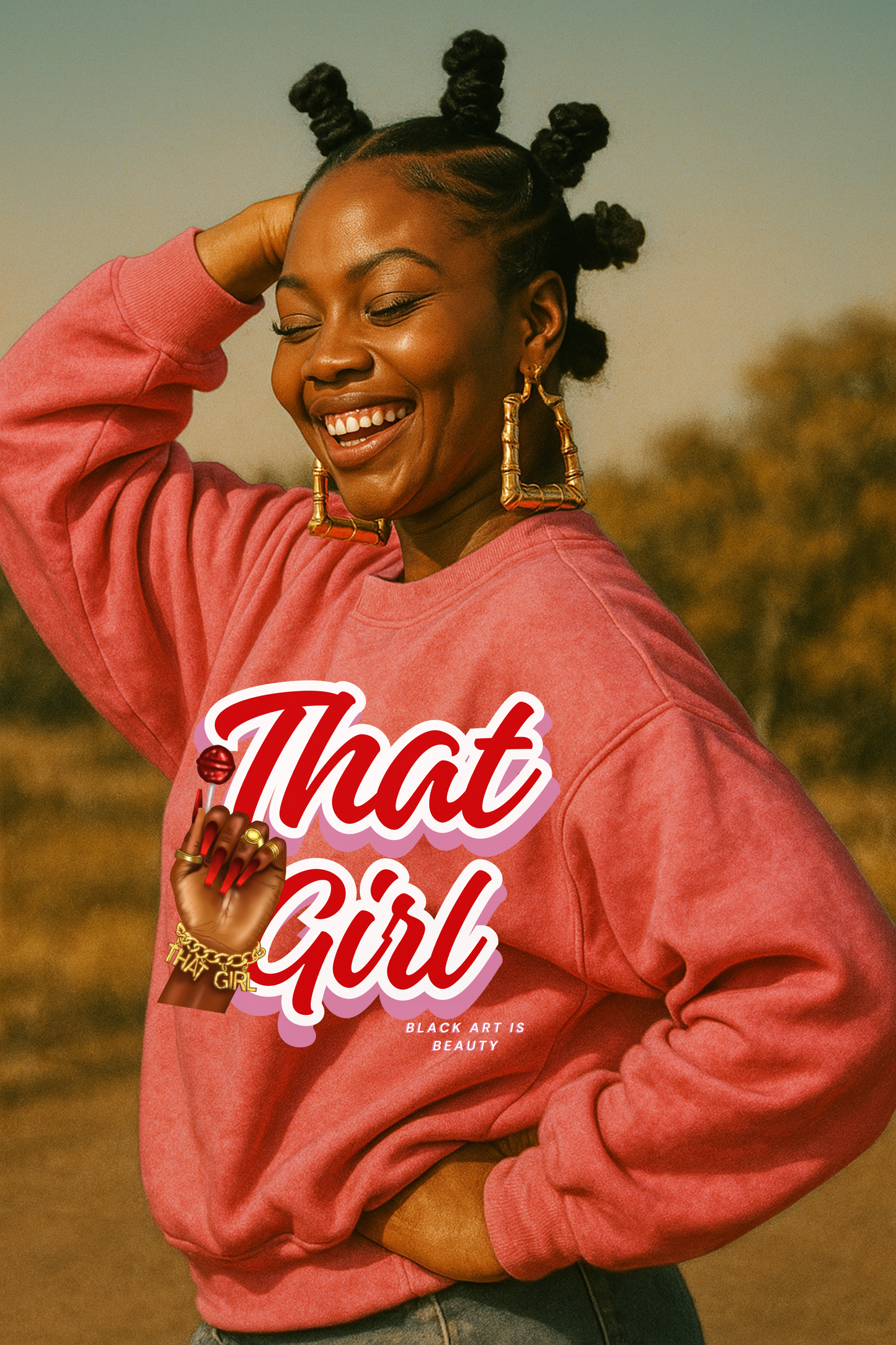 That Girl Graphic Sweatshirt | Heavy Blend Crewneck for Black Women | Empowering Black Girl Magic | Cozy, Faith & Success-Inspired Apparel (Copy)