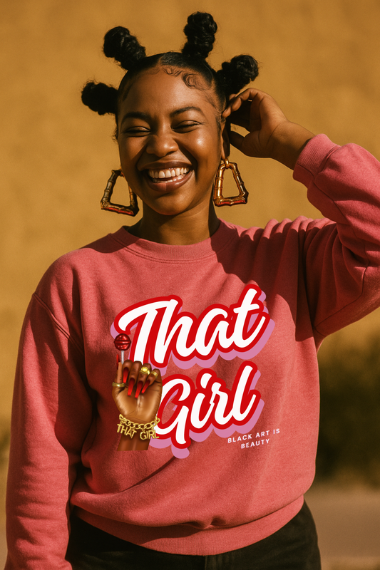 That Girl Graphic Sweatshirt | Heavy Blend Crewneck for Black Women | Empowering Black Girl Magic | Cozy, Faith & Success-Inspired Apparel (Copy)