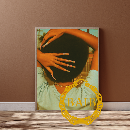 That girl eats: regal glow black hair salon photography poster