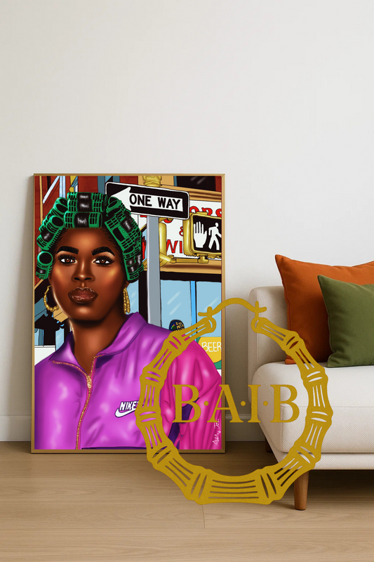“For China”  | 1-of-1 Black Digital Fine Art on Canvas, signed, framed ,Art for black girl Art buyers, Gordon parks inspired