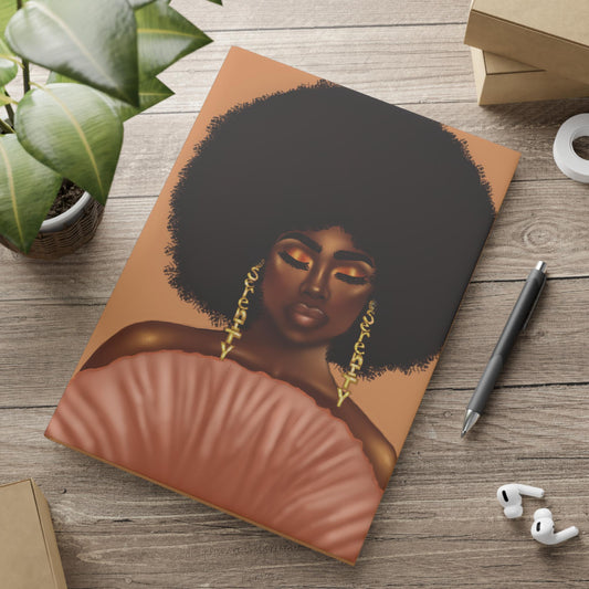 Black woman with Afro art Hardcover Notebook Sketchbook, Cute Journal for Writing, Inspirational Gift, Art sketchbook, Fabulous Gift for Her