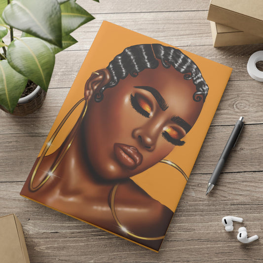 Black woman with finger waves art Hardcover Notebook Sketchbook, Cute Journal for Writing, Inspirational Gift, Fabulous Gift for Her