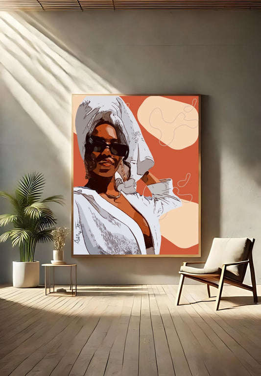 Luxe Babe Girl braids art black art Matte Poster black hair home decor hair salon art girl with locs curly hair girl bathroom art gift moms
