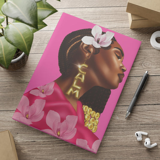 Black woman with braids hibiscus art Hardcover Notebook Sketchbook, Cute Journal for Writing, Inspirational Gift, Fabulous Gift for Her