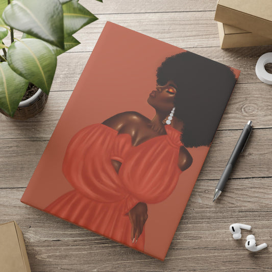 Black woman with Afro art Hardcover Notebook sketchbook, Cute Journal for Writing, Inspirational Gift, Art sketchbook, Fabulous Gift for Her
