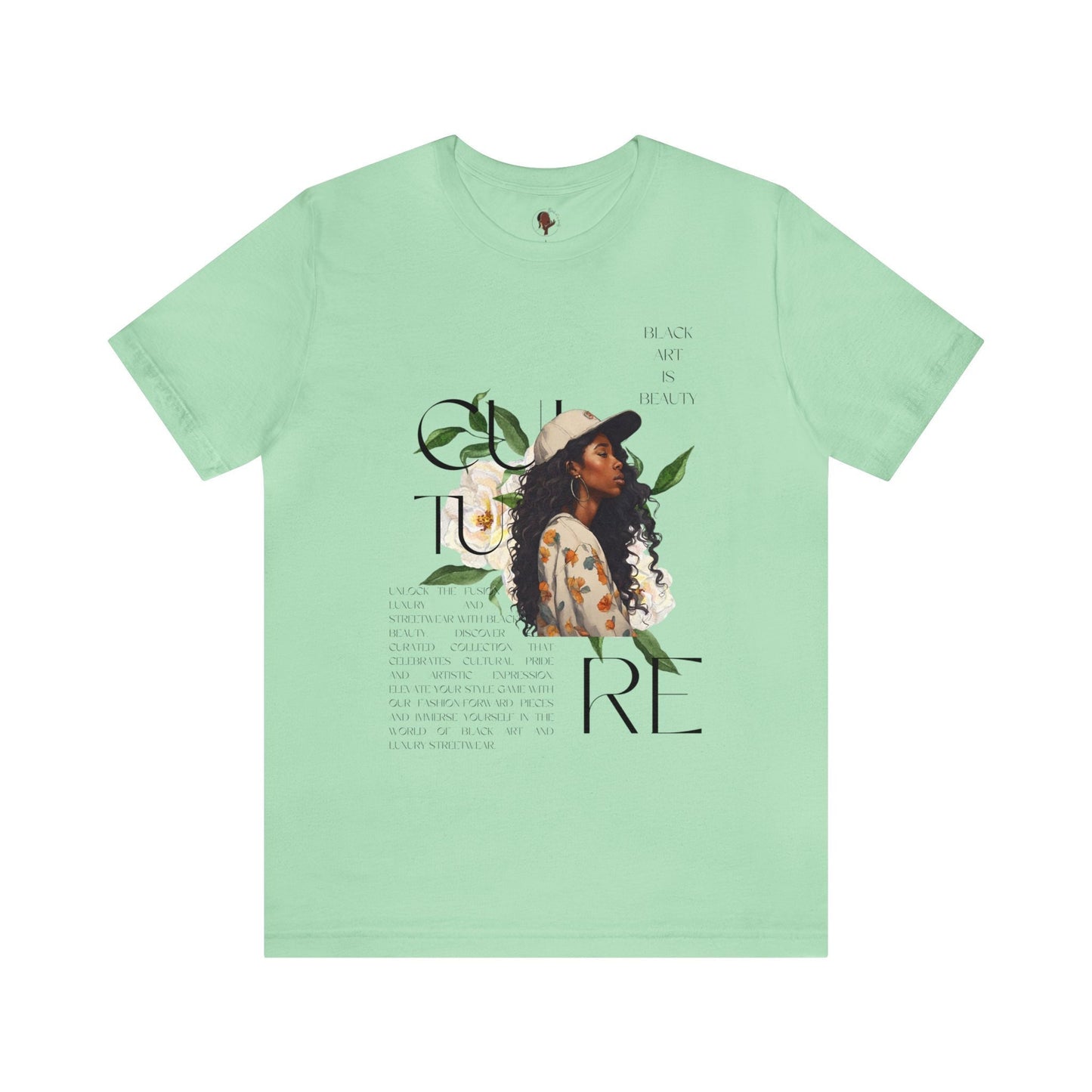 Y2k Black woman art black culture on Unisex Jersey Short Sleeve Tee- vintage t shirt , black art, gift for him , gift for her, gift for him