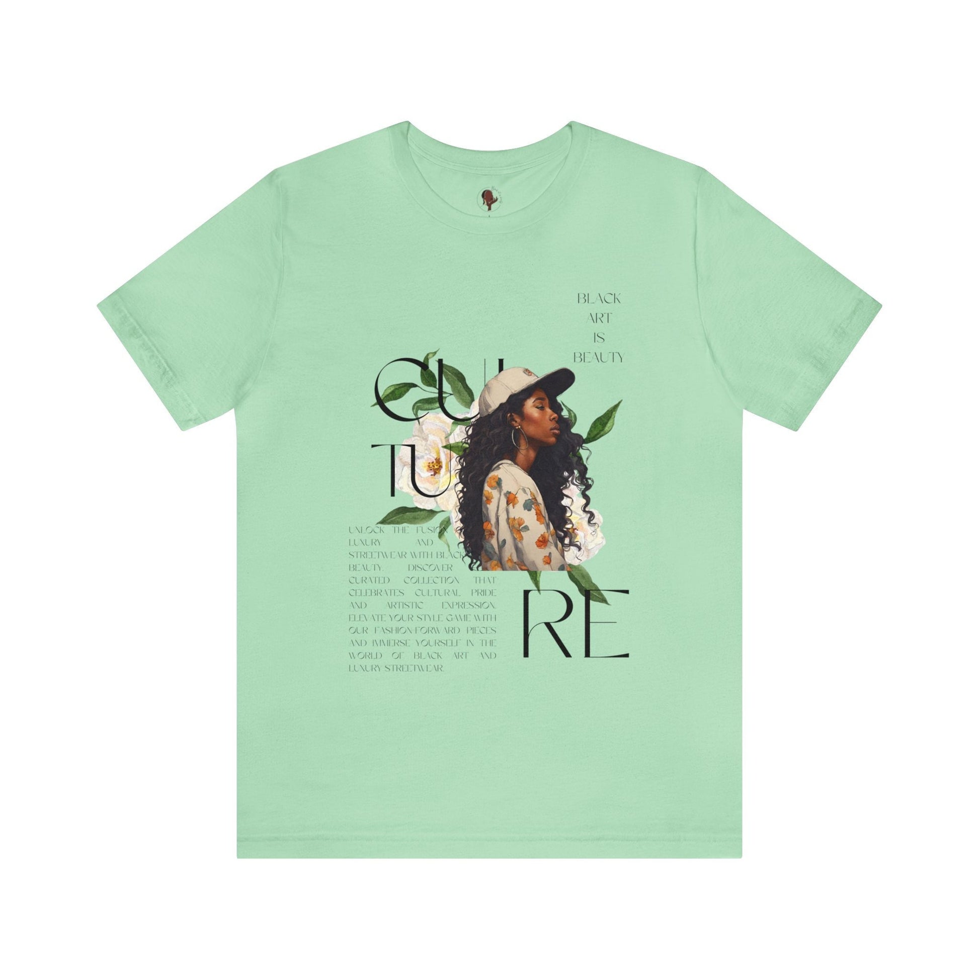 Y2k Black woman art black culture on Unisex Jersey Short Sleeve Tee- vintage t shirt , black art, gift for him , gift for her, gift for him