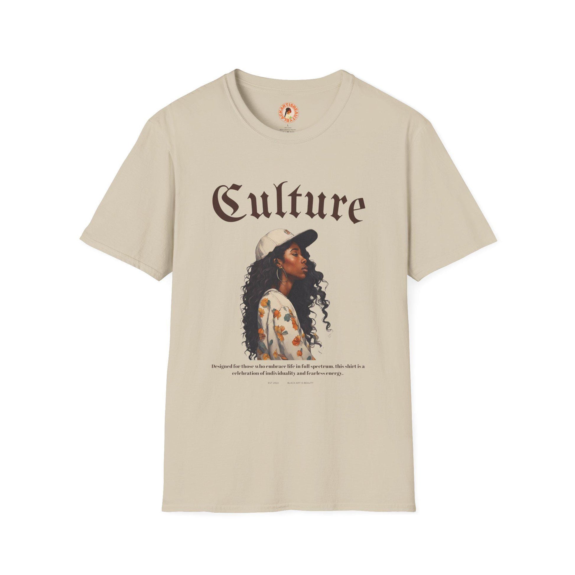 Cultural Expression Softstyle T-Shirt, Unisex Graphic Tee, Streetwear T-Shirt, Gift for Art Lovers, Everyday Casual Wear