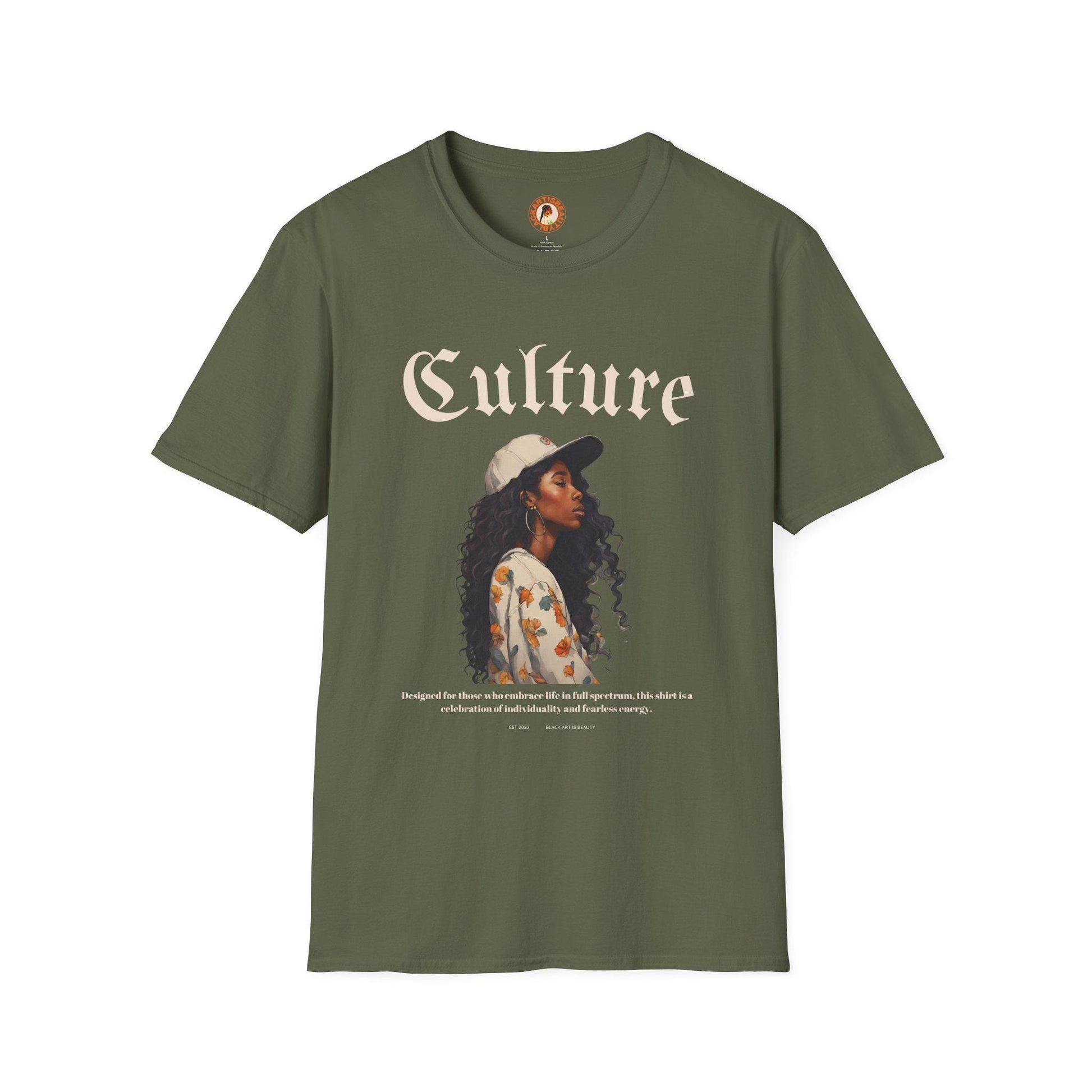 Cultural Expression Softstyle T-Shirt, Unisex Graphic Tee, Streetwear T-Shirt, Gift for Art Lovers, Everyday Casual Wear